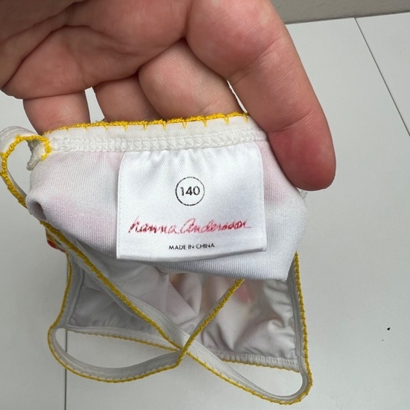 Hanna Andersson Floral Print Long Line Bikini Top Sz 140 - Picture 3 of 5